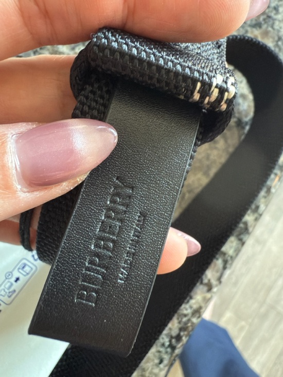 Burberry Black Woven Logo Belt with Silver-Tone Buckle main image 4